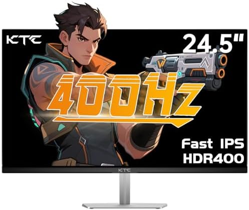KTC Monitor de computadora de 24 pulgadas, monitor de juegos de oficina FHD 144Hz, IPS, sincronización adaptativa, puerto HDMI y DP, relación de contraste 1500:1, filtro de luz azul, inclinación