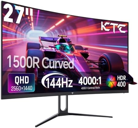 KTC 24 Inch Computer Monitor  FHD 144Hz Office Gaming Monitor  IPS  Adaptive Sync  HDMI & DP Port  1500 1 Contrast Ratio  Bluelight Filter  Tilt Adjustable  H24B9S
