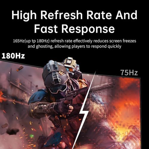 KTC 24 Inch Curved Gaming Monitor  180Hz FHD 1080P Frameless Computer Monitor  Freesync/G Sync Support  99  sRGB  3000 1 Contrast  HDMI  DisplayPort  Wall Mountable/Tilt Adjustable  H24S17