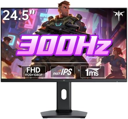KTC 24 Inch Curved Gaming Monitor  180Hz FHD 1080P Frameless Computer Monitor  Freesync/G Sync Support  99  sRGB  3000 1 Contrast  HDMI  DisplayPort  Wall Mountable/Tilt Adjustable  H24S17