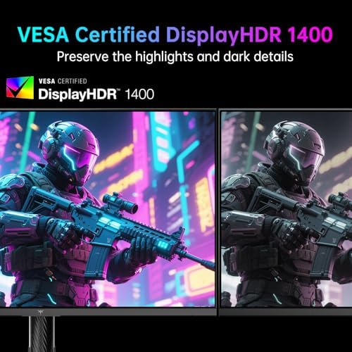 KTC 27 Inch 4K MiniLED Gaming Monitor  UHD 3840x2160 Dual Mode  4K 160Hz/FHD 320Hz   HDR 1400  Fast IPS  Type C 65W  KVM  VESA  Tilt & Swivel & Height Adjustable  White  M27P6