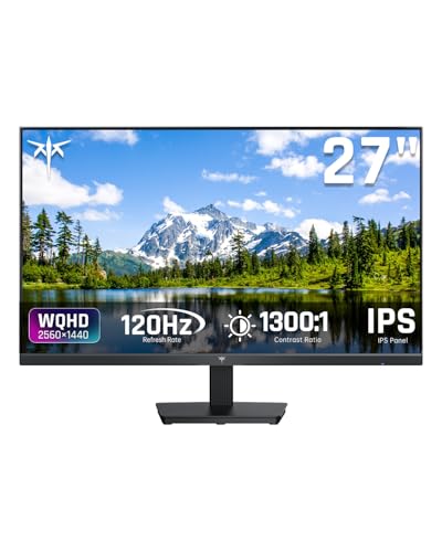 KTC 27 Inch Computer Monitor   QHD  2560 x 1440  Display  Up to 120Hz Monitor  IPS Panel  123  sRGB  HDMI 2 0 x 2 & DP 1 4 x1  Adaptive Sync  Eye Friendly Screen PC Monitors for Work Gaming  H27D9