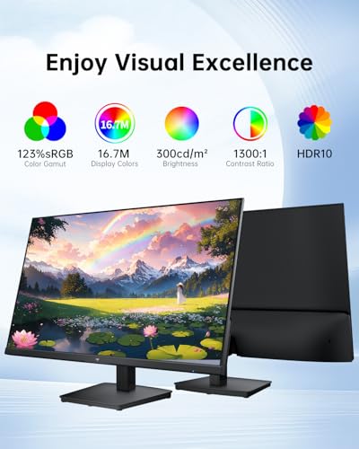 KTC 27 Inch Computer Monitor   QHD  2560 x 1440  Display  Up to 120Hz Monitor  IPS Panel  123  sRGB  HDMI 2 0 x 2 & DP 1 4 x1  Adaptive Sync  Eye Friendly Screen PC Monitors for Work Gaming  H27D9