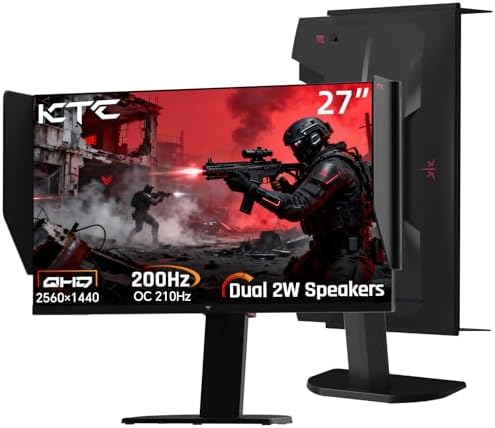 KTC 27 Inch Computer Monitor   QHD  2560 x 1440  Display  Up to 120Hz Monitor  IPS Panel  123  sRGB  HDMI 2 0 x 2 & DP 1 4 x1  Adaptive Sync  Eye Friendly Screen PC Monitors for Work Gaming  H27D9