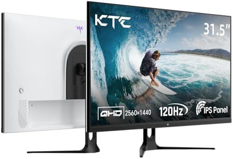 KTC 27 Inch Computer Monitor   QHD  2560 x 1440  Display  Up to 120Hz Monitor  IPS Panel  123  sRGB  HDMI 2 0 x 2 & DP 1 4 x1  Adaptive Sync  Eye Friendly Screen PC Monitors for Work Gaming  H27D9
