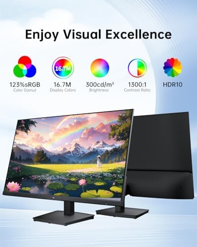 KTC 27 Inch Computer Monitor   QHD  2560 x 1440  Display  Up to 120Hz Monitor  IPS Panel  123  sRGB  HDMI 2 0 x 2 & DP 1 4 x1  Adaptive Sync  Eye Friendly Screen PC Monitors for Work Gaming  H27D9