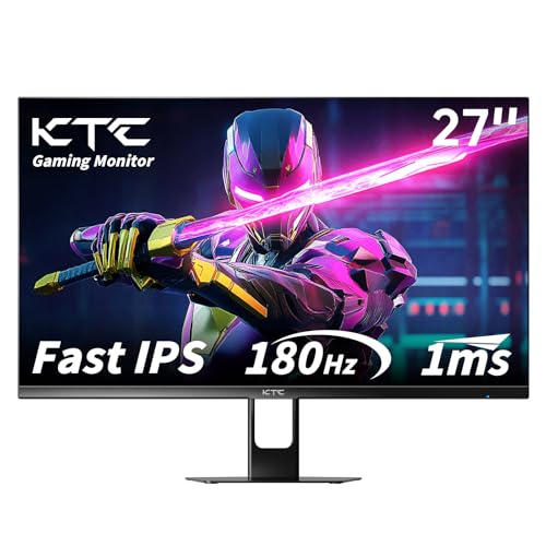 KTC 27 Inch Gaming Monitor 180Hz  Full HD 1920x1080 Fast IPS Computer Monitor  DP 1 4 & HDMI 2 1 Ports 1Ms FreeSync Frameless PC Gamer Monitor  HDR  VESA Mount  H27F22