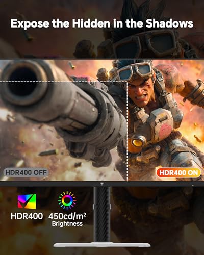 KTC Monitor de juegos de 27 pulgadas 200Hz, monitor 1440P con altavoces, monitores de computadora de hasta 210 Hz, IPS rápido 1 ms, 131% sRGB, sincronización adaptativa, ajuste de inclinación/giro