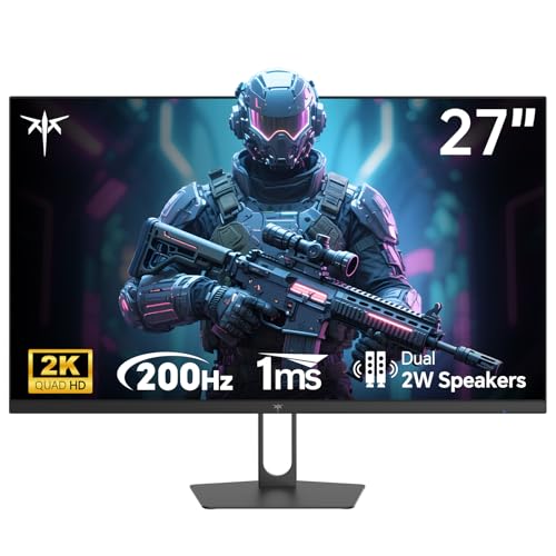 KTC 27 Inch Gaming Monitor   2K QHD 2560 x 1440 Monitor  Up to 210Hz & 1ms  Bulit in Speakers  Adaptive Sync  HDR400  131  sRGB  IPS Monitors Gamer with HDMI 2 0 x 2 & DP1 4 x 2  H27T22C 3