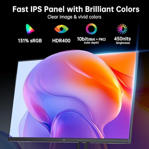 KTC 27 Inch Gaming Monitor   2K QHD 2560 x 1440 Monitor  Up to 210Hz & 1ms  Bulit in Speakers  Adaptive Sync  HDR400  131  sRGB  IPS Monitors Gamer with HDMI 2 0 x 2 & DP1 4 x 2  H27T22C 3