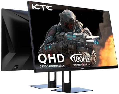KTC 27 Inch Gaming Monitor 200Hz  1440P Monitor with Speakers  Up to 210Hz Computer Monitors Fast IPS 1ms  131  sRGB  Adaptive Sync  Tilt/Swivel/Pivot/Height Adjustment  HDMI DisplayPort  White H27T6