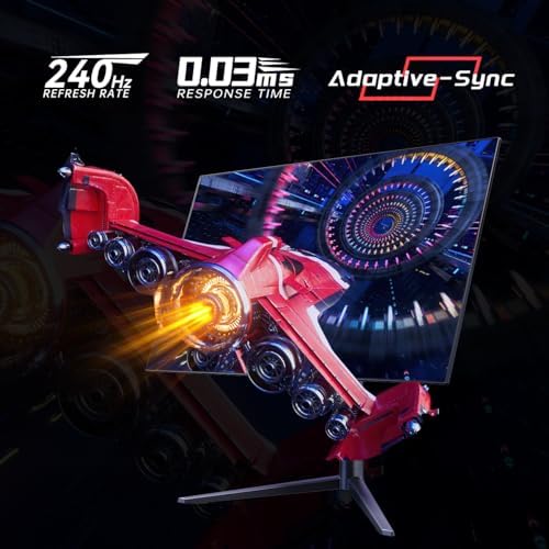 KTC Monitor OLED para juegos de 27 pulgadas, QHD 2560 x 1440, 240Hz, 0.03ms, Tipo-C 65W, altavoces integrados, G-SYNC y FreeSync, HDMI2.0, DisplayPort1.4, USB-C 3.0, G27P6