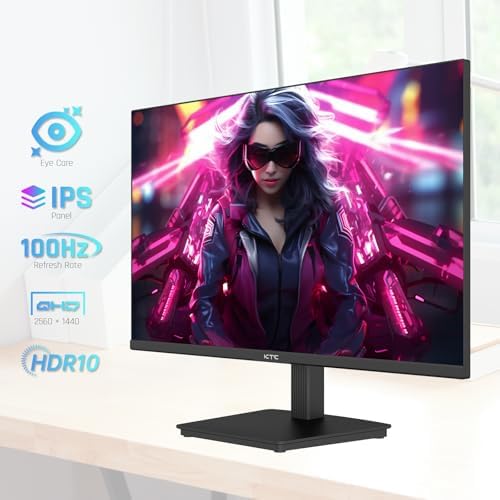 KTC Monitor OLED para juegos de 27 pulgadas, QHD 2560 x 1440, 240Hz, 0.03ms, Tipo-C 65W, altavoces integrados, G-SYNC y FreeSync, HDMI2.0, DisplayPort1.4, USB-C 3.0, G27P6