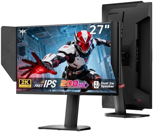KTC Monitor OLED para juegos de 27 pulgadas, QHD 2560 x 1440, 240Hz, 0.03ms, Tipo-C 65W, altavoces integrados, G-SYNC y FreeSync, HDMI2.0, DisplayPort1.4, USB-C 3.0, G27P6