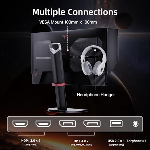 KTC Monitor OLED para juegos de 27 pulgadas, QHD 2560 x 1440, 240Hz, 0.03ms, Tipo-C 65W, altavoces integrados, G-SYNC y FreeSync, HDMI2.0, DisplayPort1.4, USB-C 3.0, G27P6