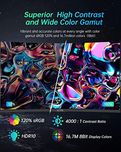 KTC Monitor OLED para juegos de 27 pulgadas, QHD 2560 x 1440, 240Hz, 0.03ms, Tipo-C 65W, altavoces integrados, G-SYNC y FreeSync, HDMI2.0, DisplayPort1.4, USB-C 3.0, G27P6