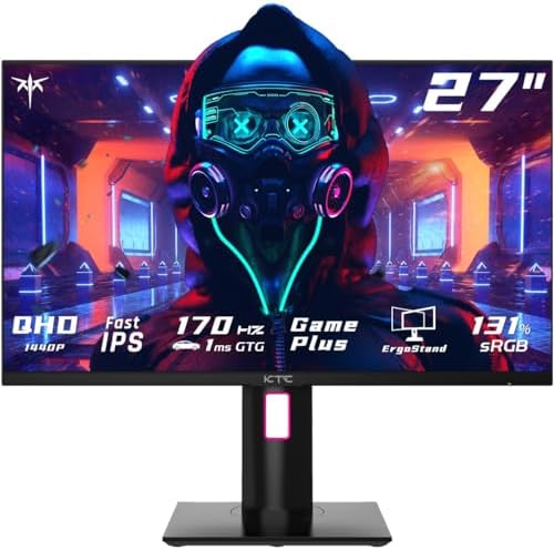 KTC Monitor OLED para juegos de 27 pulgadas, QHD 2560 x 1440, 240Hz, 0.03ms, Tipo-C 65W, altavoces integrados, G-SYNC y FreeSync, HDMI2.0, DisplayPort1.4, USB-C 3.0, G27P6