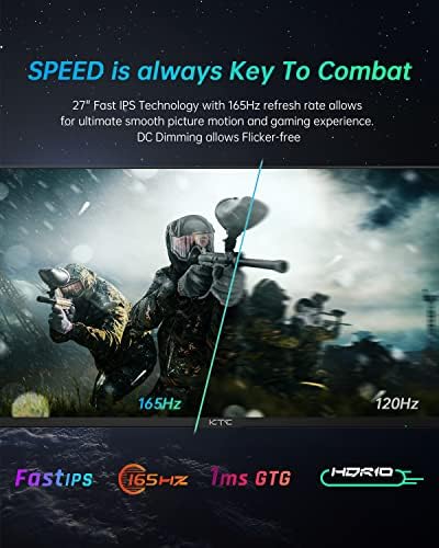 KTC Monitor OLED para juegos de 27 pulgadas, QHD 2560 x 1440, 240Hz, 0.03ms, Tipo-C 65W, altavoces integrados, G-SYNC y FreeSync, HDMI2.0, DisplayPort1.4, USB-C 3.0, G27P6