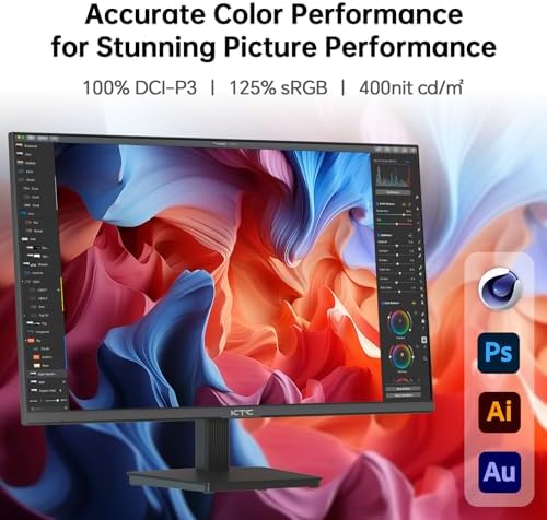 KTC Monitor OLED para juegos de 27 pulgadas, QHD 2560 x 1440, 240Hz, 0.03ms, Tipo-C 65W, altavoces integrados, G-SYNC y FreeSync, HDMI2.0, DisplayPort1.4, USB-C 3.0, G27P6