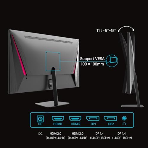 KTC Monitor OLED para juegos de 27 pulgadas, QHD 2560 x 1440, 240Hz, 0.03ms, Tipo-C 65W, altavoces integrados, G-SYNC y FreeSync, HDMI2.0, DisplayPort1.4, USB-C 3.0, G27P6