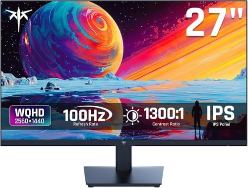 KTC 27 Inch QHD 2560   1440  100Hz Computer Monitor   IPS Panel  Anti Blue Light Screen  100  High Color Gamut  123  sRGB  Support FreeSync and GSync  PC Monitor for Casual Gaming and Working