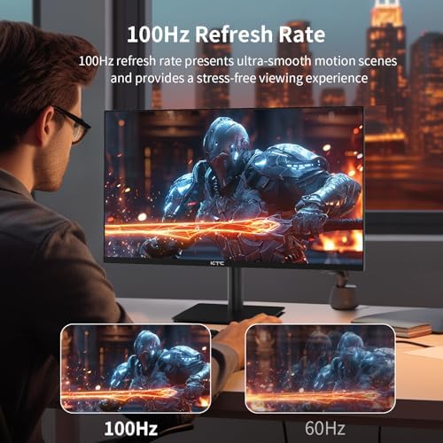 KTC 27 Inch QHD Computer Monitor  2K 100Hz IPS Gaming Monitor  1440P Frameless Eye Care PC Office Monitor with HDMI/DP  FreeSync & G Sync  HDR10  VESA  Tilt Adjustable