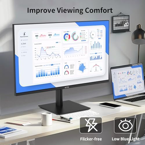 KTC 27 Inch QHD Computer Monitor  2K 100Hz IPS Gaming Monitor  1440P Frameless Eye Care PC Office Monitor with HDMI/DP  FreeSync & G Sync  HDR10  VESA  Tilt Adjustable
