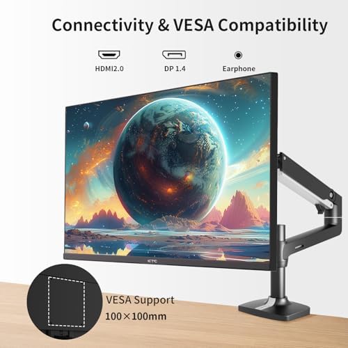 KTC 27 Inch QHD Computer Monitor  2K 100Hz IPS Gaming Monitor  1440P Frameless Eye Care PC Office Monitor with HDMI/DP  FreeSync & G Sync  HDR10  VESA  Tilt Adjustable
