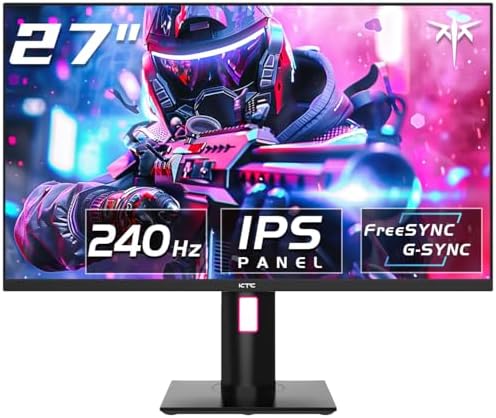 KTC 27 Inch QHD Computer Monitor  2K 100Hz IPS Gaming Monitor  1440P Frameless Eye Care PC Office Monitor with HDMI/DP  FreeSync & G Sync  HDR10  VESA  Tilt Adjustable
