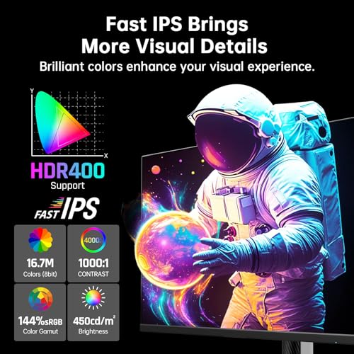 KTC 27 Inch White Gaming Monitor 300Hz/320Hz QHD 1440P Fast IPS Computer Monitor with Adaptive FreeSync HDR400 Height/Pivot/Swivel/Tilt Adjustable DP&HDMI H27E6