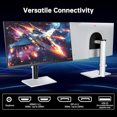 KTC 27 Inch White Gaming Monitor 300Hz/320Hz QHD 1440P Fast IPS Computer Monitor with Adaptive FreeSync HDR400 Height/Pivot/Swivel/Tilt Adjustable DP&HDMI H27E6