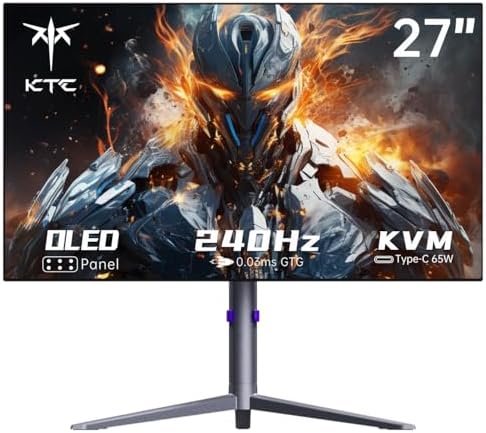 KTC 27 inch Gaming Monitor  1440P Curved Monitor  180Hz  144Hz  2K  1500R  1ms  FreeSync/G Sync Compatible  DisplayPort/HDMI/USB  Ultrawide PC Vesa/Wall Mount Computer Monitor  H27S17