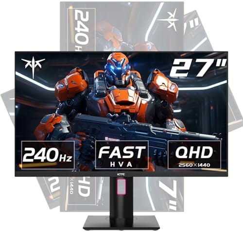 KTC 27 inch Gaming Monitor  1440P Curved Monitor  180Hz  144Hz  2K  1500R  1ms  FreeSync/G Sync Compatible  DisplayPort/HDMI/USB  Ultrawide PC Vesa/Wall Mount Computer Monitor  H27S17
