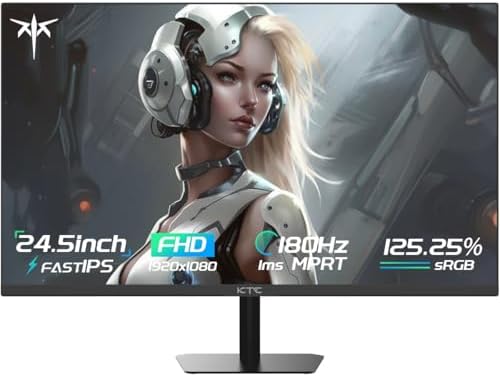 KTC 27 inch Gaming Monitor  1440P Curved Monitor  180Hz  144Hz  2K  1500R  1ms  FreeSync/G Sync Compatible  DisplayPort/HDMI/USB  Ultrawide PC Vesa/Wall Mount Computer Monitor  H27S17