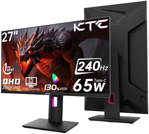 KTC 32 Inch 2K 120Hz Computer Monitor  IPS QHD 2560 x 1440p Monitor with Ultra Thin Bezels  HDR10  Adaptive Sync  HDMI/Display Ports  Tilt Adjustable  Eyecare  Ideal for Office and Casual Gaming