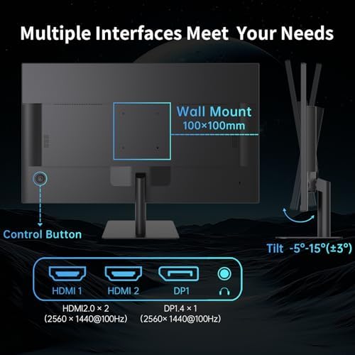 KTC 32 Inch 2K 120Hz Computer Monitor  IPS QHD 2560 x 1440p Monitor with Ultra Thin Bezels  HDR10  Adaptive Sync  HDMI/Display Ports  Tilt Adjustable  Eyecare  Ideal for Office and Casual Gaming