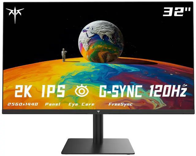 KTC 32 Inch 2K Computer Monitor 100Hz  Up to 120Hz   IPS 1440p Monitor  Ultra Thin Bezels  HDR10  Freesync/G sync  HDMI/DP  Tilt Adjustable  Eyecare  Ideal for Business  Office  Casual Gaming  H32T13