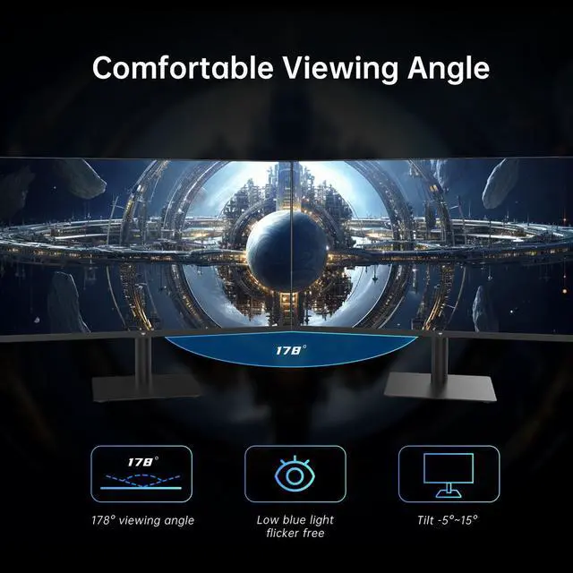 KTC 32 Inch 2K Computer Monitor 100Hz  Up to 120Hz   IPS 1440p Monitor  Ultra Thin Bezels  HDR10  Freesync/G sync  HDMI/DP  Tilt Adjustable  Eyecare  Ideal for Business  Office  Casual Gaming  H32T13