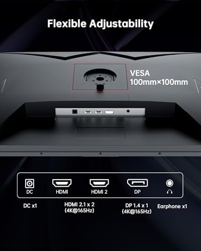 KTC 32 Inch 4K Gaming Monitor  165Hz UHD  3840x2160P  Fast IPS Screen  1ms  MPRT   Adaptive Sync  3000 1 Contrast 121  sRGB HDMI 2 1 Display Port 1 4  Tilt/Height Adjustment  VESA Mount  H32P22P