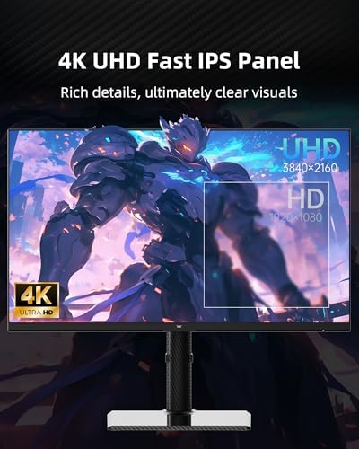 KTC 32 Inch 4K Gaming Monitor  165Hz UHD  3840x2160P  Fast IPS Screen  1ms  MPRT   Adaptive Sync  3000 1 Contrast 121  sRGB HDMI 2 1 Display Port 1 4  Tilt/Height Adjustment  VESA Mount  H32P22P