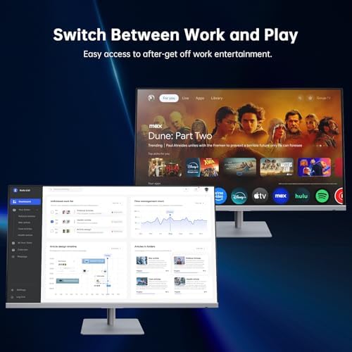 KTC 32 Inch 4K Smart Monitor  Google System UHD  3840x 2160  Smart Monitor with Speakers  Netflix Licensed  Type C 65W PD  WirelessDisplay  HDR  Hey Google Voice Remot  VESA Support  Renewed