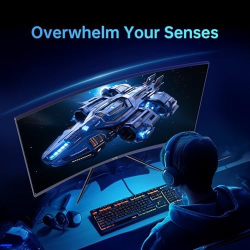 KTC 32 inch 240Hz Curved Gaming Monitor 1500R 1080P 125  sRGB 1ms  Freesync/G sync HDR10 HDMI/DP/USB Ports VESA Tilt Adjustable Xbox PS5 Switch Black