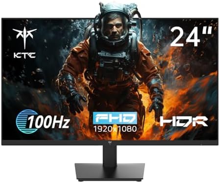 KTC 32 inch Curved Gaming Monitor  2K 180Hz 1440P PC Monitor  1500R Frameless  1ms  HDR  FreeSync Premium  DisplayPort/HDMI/USB  VESA Wall Mount  H32S17