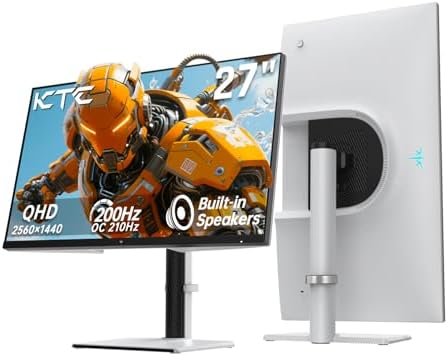 KTC 34 Inch UWQHD Curved Gaming Monitor  3440x1440 Ultrawide PC Monitor 1500R  180Hz 21 9 Display  Adaptive Sync  1ms MPRT  4000 1 Contrast  Tilt/Swivel/Pivot/Height Adjustment  HDMI2 0 & DP1 4 H34S5