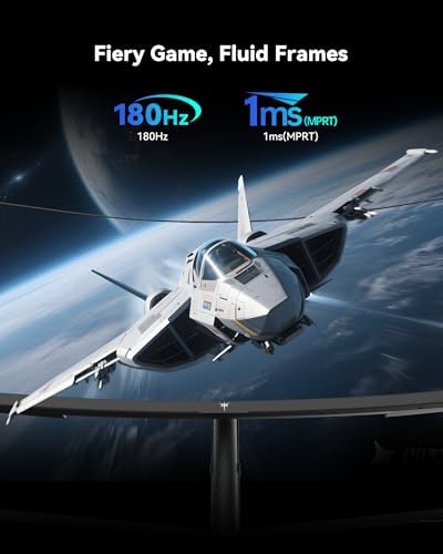 KTC 34 Inch UWQHD Curved Gaming Monitor  3440x1440 Ultrawide PC Monitor 1500R  180Hz 21 9 Display  Adaptive Sync  1ms MPRT  4000 1 Contrast  Tilt/Swivel/Pivot/Height Adjustment  HDMI2 0 & DP1 4 H34S5