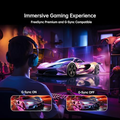 KTC 34 inch Curved Ultrawide Gaming Monitor  180Hz WQHD 3440x1440 PC Monitor  21 9  1ms  1500R  Adaptive Sync  HDMI Display Port  PBP/PIP  Height/Tilt/Swivel/Pivot Adjustment  VESA Mount  H34S18S