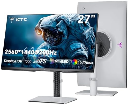 KTC 34 inch Curved Ultrawide Gaming Monitor  180Hz WQHD 3440x1440 PC Monitor  21 9  1ms  1500R  Adaptive Sync  HDMI Display Port  PBP/PIP  Height/Tilt/Swivel/Pivot Adjustment  VESA Mount  H34S18S