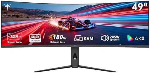 KTC 34 inch Curved Ultrawide Gaming Monitor  180Hz WQHD 3440x1440 PC Monitor  21 9  1ms  1500R  Adaptive Sync  HDMI Display Port  PBP/PIP  Height/Tilt/Swivel/Pivot Adjustment  VESA Mount  H34S18S