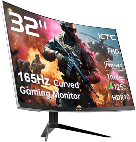 KTC 34 inch Curved Ultrawide Gaming Monitor  180Hz WQHD 3440x1440 PC Monitor  21 9  1ms  1500R  Adaptive Sync  HDMI Display Port  PBP/PIP  Height/Tilt/Swivel/Pivot Adjustment  VESA Mount  H34S18S