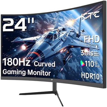KTC 34 inch Curved Ultrawide Gaming Monitor  180Hz WQHD 3440x1440 PC Monitor  21 9  1ms  1500R  Adaptive Sync  HDMI Display Port  PBP/PIP  Height/Tilt/Swivel/Pivot Adjustment  VESA Mount  H34S18S